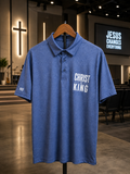 Christ Is King – Premium Church Polo | Blue