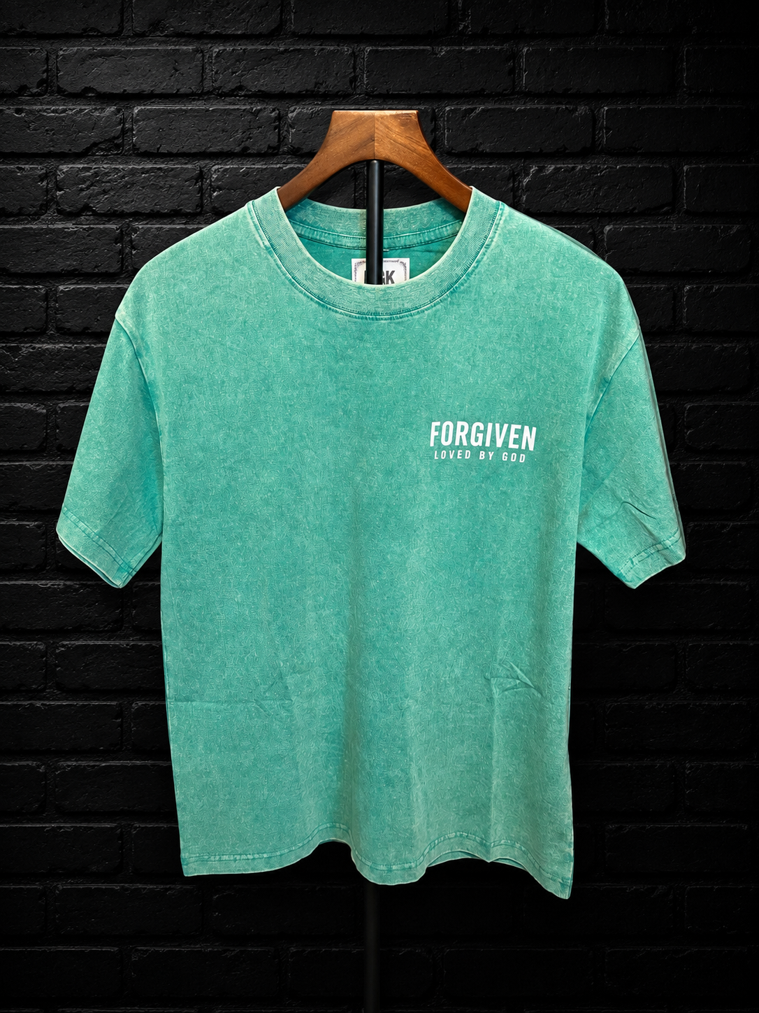 FORGIVEN loved by God — Women’s Washed Seafoam green oversized Tee