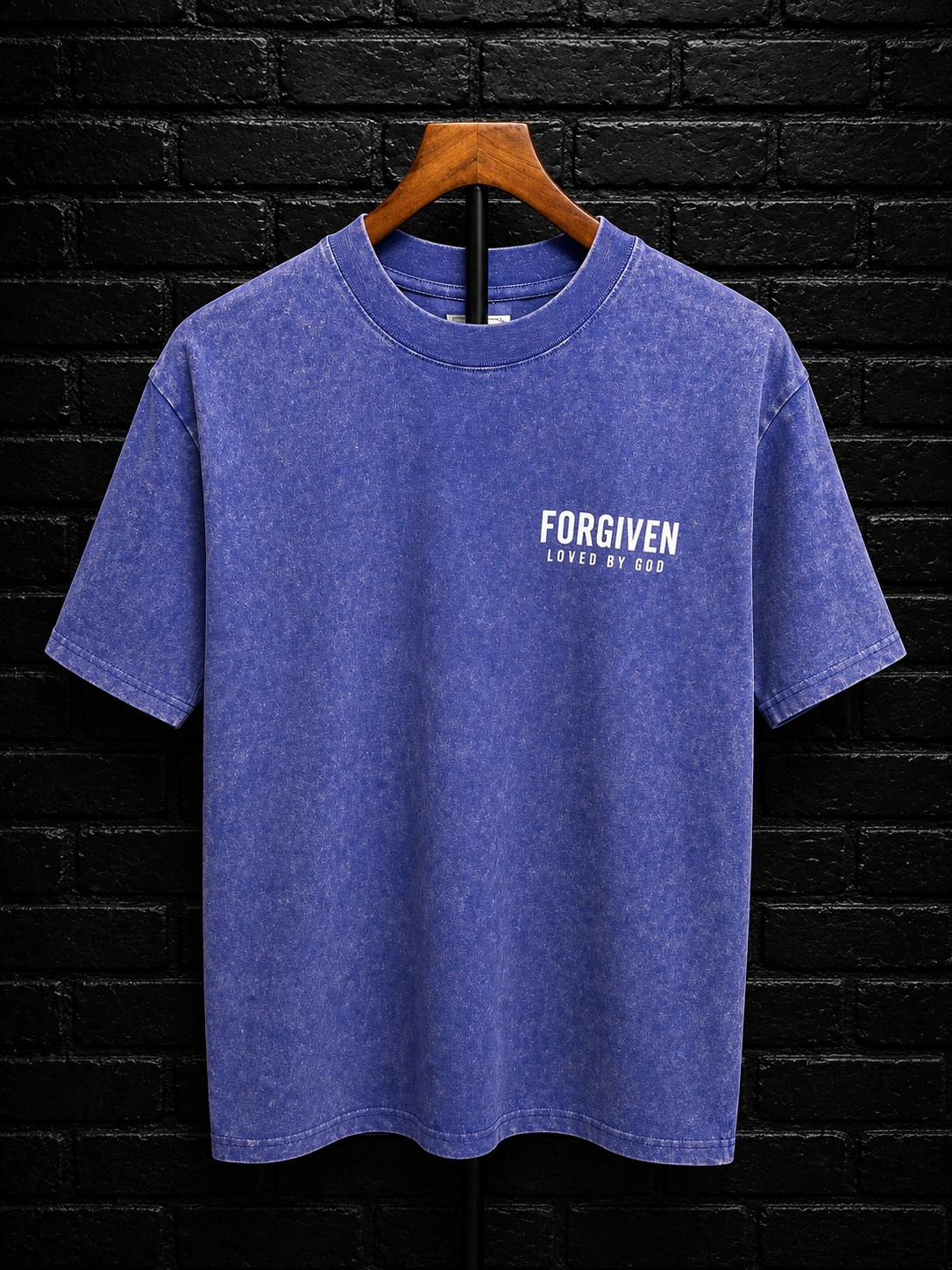 FORGIVEN Loved by God — Women’s  Purple acid Wash T-Shirt